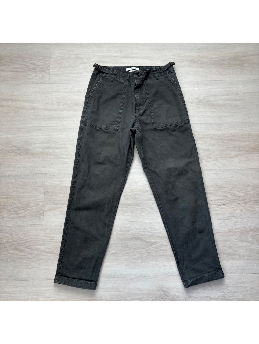 Urban Outfitters Mens 32x29 Green Canvas Utility Carpenter Pants Side Buckle